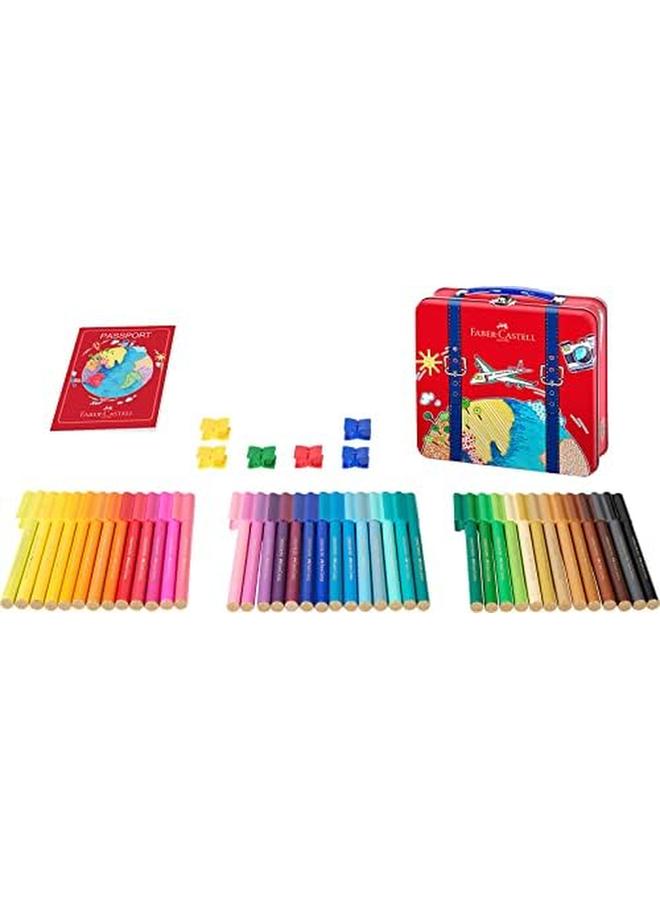 FABER-CASTELL Connector Pen In Traveler Tin Suitcase 40 Piece Set Multicolor  - Image 4
