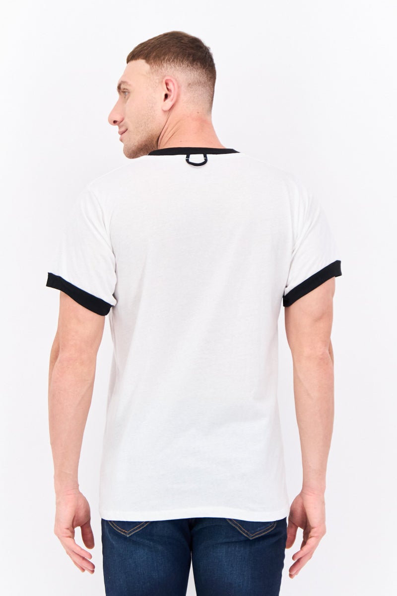 Feat Men Crew Neck Short Sleeves Graphic Printed T-Shirt, Off-White - Image 3