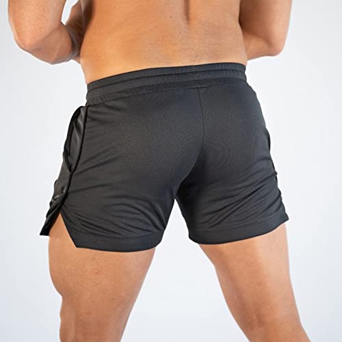 Surenow Mens Running Gym Shorts 3 Inch Breathable Lightweight Athletic Sport Shorts Training Workout Shorts with Pockets Dark Gray - Image 4