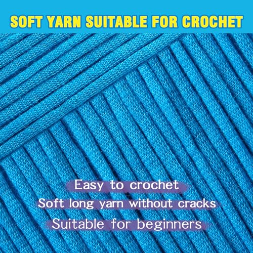 Mooaske 3 Pack (3 x 50g) Crochet Yarn with Crochet Hook - Worsted Medium Yarn for Crocheting - Easy-to-See Stitches Cotton-Nylon Blend Beginner Knitting Yarns for Adults and Kids - Image 3
