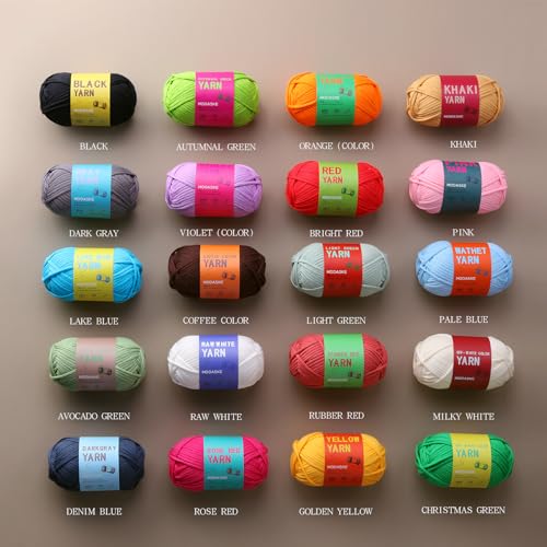 Mooaske 3 Pack (3 x 50g) Crochet Yarn with Crochet Hook - Worsted Medium Yarn for Crocheting - Easy-to-See Stitches Cotton-Nylon Blend Beginner Knitting Yarns for Adults and Kids - Image 2
