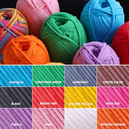 Mooaske 3 Pack (3 x 50g) Crochet Yarn with Crochet Hook - Worsted Medium Yarn for Crocheting - Easy-to-See Stitches Cotton-Nylon Blend Beginner Knitting Yarns for Adults and Kids - Image 5
