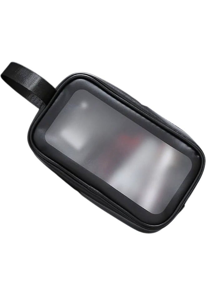 Portable Makeup Bag and Toiletry Bag for Women and Men Transparent Cosmetic Travel Bag 24x7x14cm - Black - Image 1