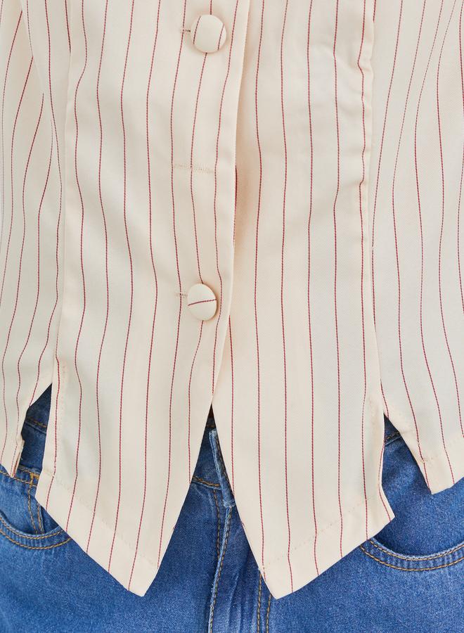 Styli Striped Front Button Waistcoat - Image 4