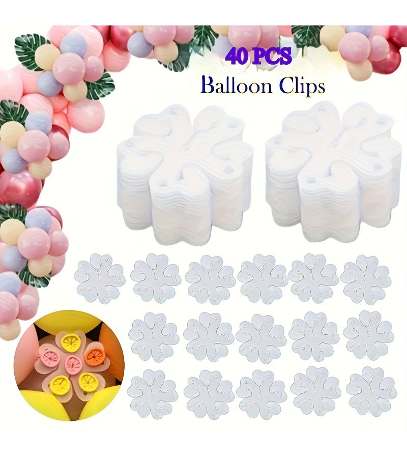 Set Of 40 Balloon Clips For Flower Modeling Securing Wedding And Birthday Decorations Reusable Balloon Garland Holiday Enhancement - Image 2