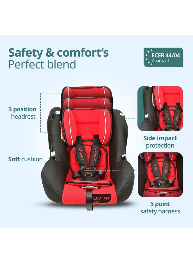 Luvlap 4-in-1 Infant/Baby Car Seat & Carry Cot with Canopy, Convertible Car seat, 5-Point Safety Harness, Rocking & Feeding Chair, Baby Carry Cot, 0 to 15 Months & Weight Upto 13 Kgs (Red) - Image 4