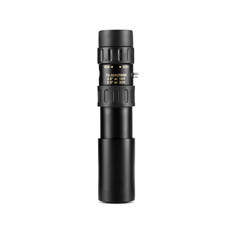 Compact Monocular Telescope: 10X-30X Zoom, BAK4 Prism FMC Green Lens - Easy Hand Wheel Adjustment, Portable Black Monocular for Hiking Bird Watching Wildlife Viewing - Image 1