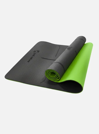 جاست نيتشر حصيرة يوجا مزدوجة الطبقة باللونين الأخضر والأخضر الداكن