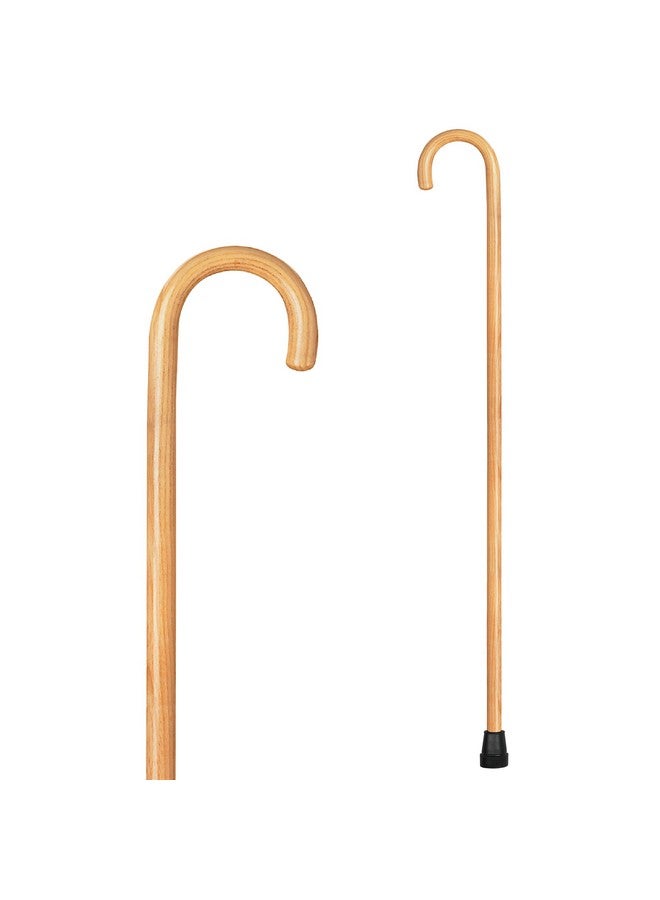 Carex Wooden Walking Cane, Round Handle Wood Cane with Natural Ash Finish and Rubber Tip, Traditional Style Walking Stick for Men and Women, 36 Inch Height, 7/8 Inch Diameter Natural Ash Finish - Image 1