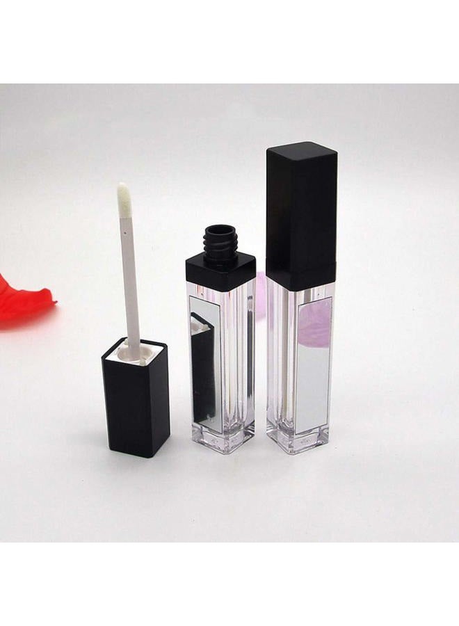 Healthcom 5 Pcs 7.5ml LED Light Lip Glaze Tubes with Mirrors Refillable Lip Gloss Bottles DIY Lip Balm Lipstick Tube Makeup Cosmetic Container for Woman Girl(Black) - Image 3