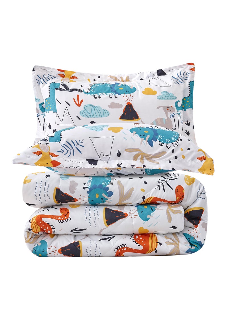 JSD JSD Dinosaur Kids Comforter Set Twin Size  2 Piece Microfiber Comforter with Pillow Sham  Lightweight All Season Washable  - Image 1