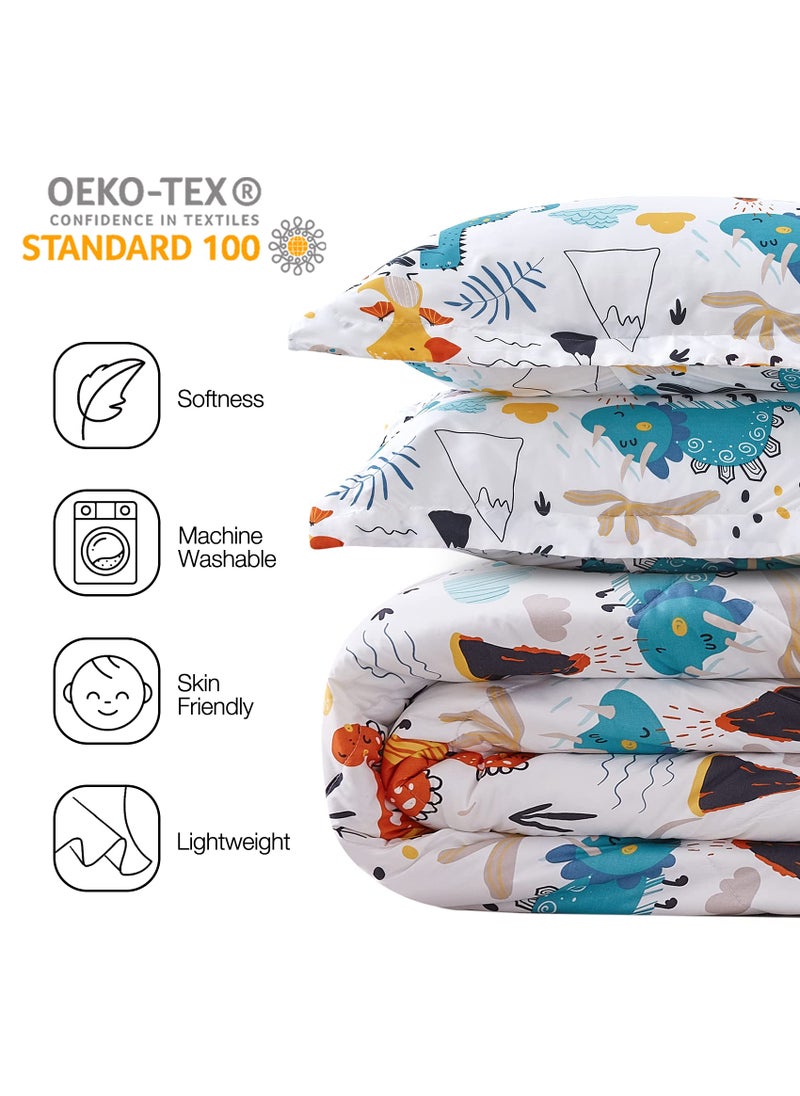 JSD JSD Dinosaur Kids Comforter Set Twin Size  2 Piece Microfiber Comforter with Pillow Sham  Lightweight All Season Washable  - Image 3