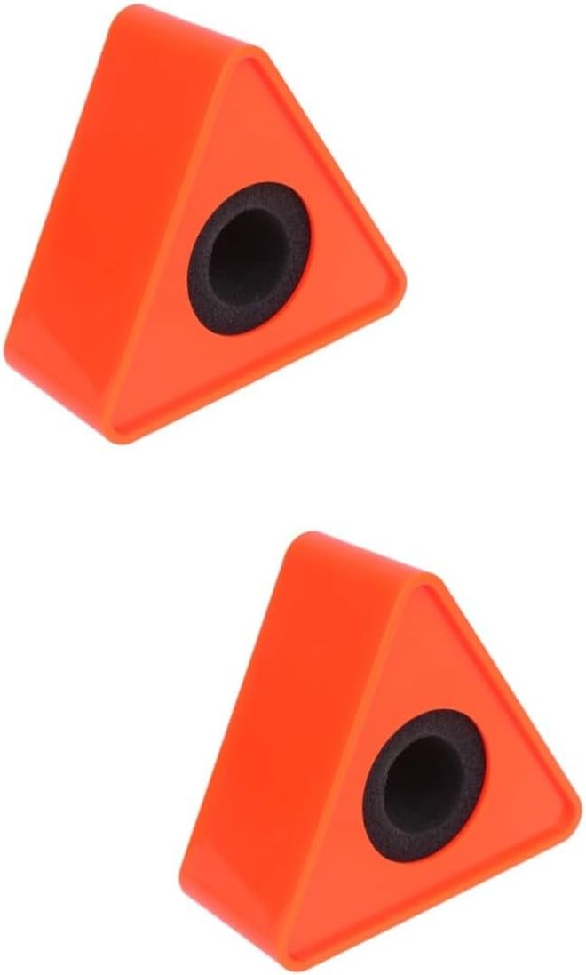 Triangle Microphone Logo Flags And Protectors With Stand Orange 2 Pack - Image 1