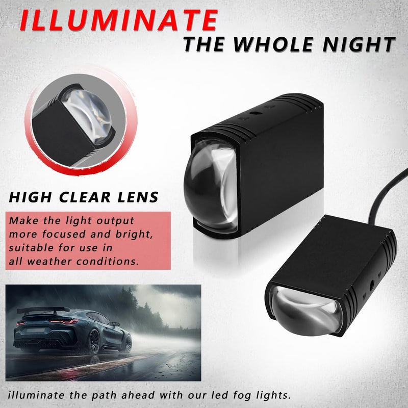 AUOKAY Motorcycle Driving Lights Double Color Lights White/Amber 3 Modes Hi/Lo Beam Sport Front Grille LED Lights with Lens Waterproof for SUV ATV Bike UTV Truck Boat,Pack of 2 - Image 5