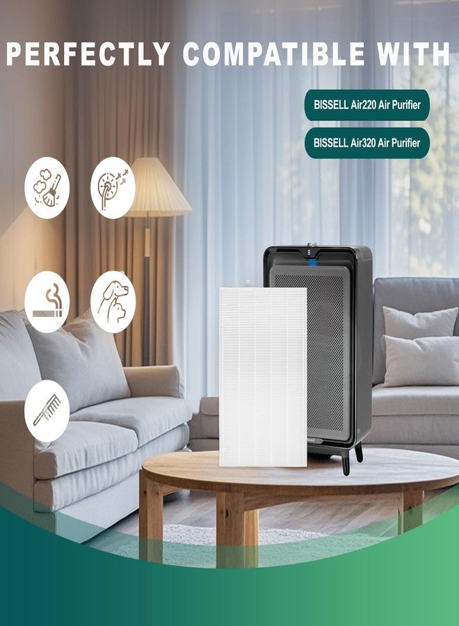 جود تو يو فلتر بديل متوافق مع أجهزة تنقية الهواء بيسيل Air220 (2609A) و Air320 (2768A) - فلتر H13 True HEPA + فلتر كربون نشط، قارن بأرقام القطع 2677 و2678 و2804، طقم واحد - Image 2