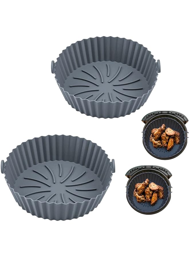 Zaid Air Fryer Liners, 7.8 inches 2PCS Air Fryer Liners Reusable Air Fryer Accessories NonStick Oil Proof Water Proof Food Grade Silicon Baking Tray - Image 1
