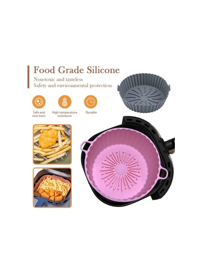 Zaid Air Fryer Liners, 7.8 inches 2PCS Air Fryer Liners Reusable Air Fryer Accessories NonStick Oil Proof Water Proof Food Grade Silicon Baking Tray - Image 5