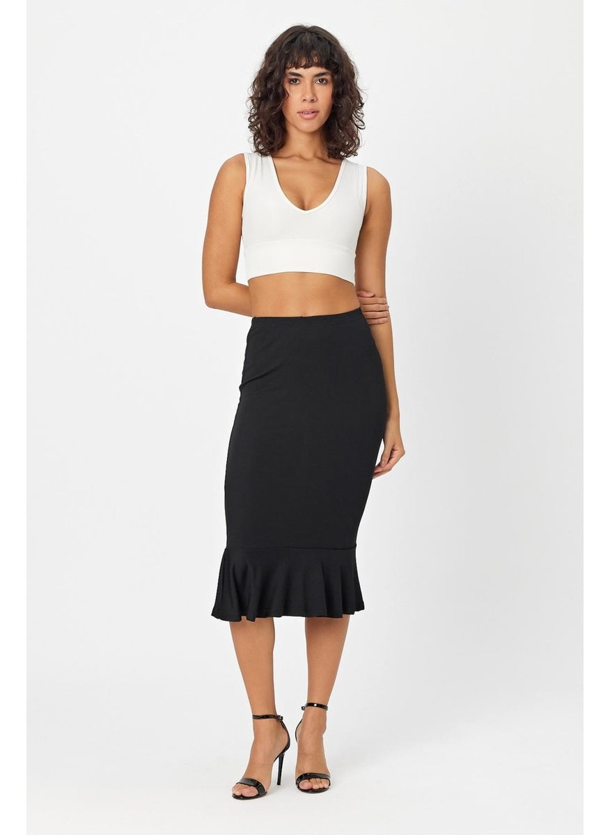 Alexander Gardi - Women's Elastic Waist Skirt with Ruffle Detail - Image 1