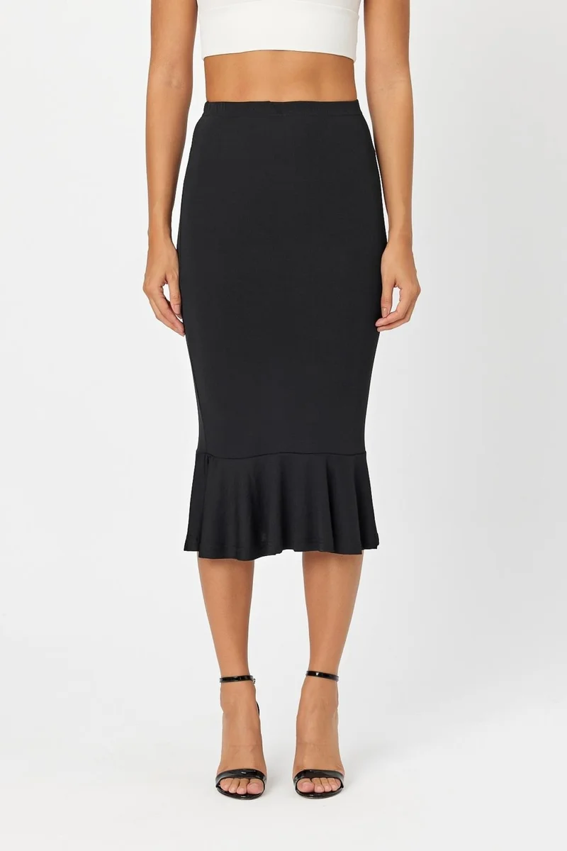 Alexander Gardi Women's Elastic Waist Skirt with Ruffle Detail