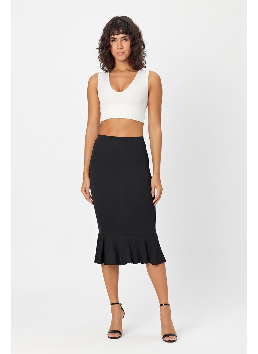 Alexander Gardi - Women's Elastic Waist Skirt with Ruffle Detail - Image 1