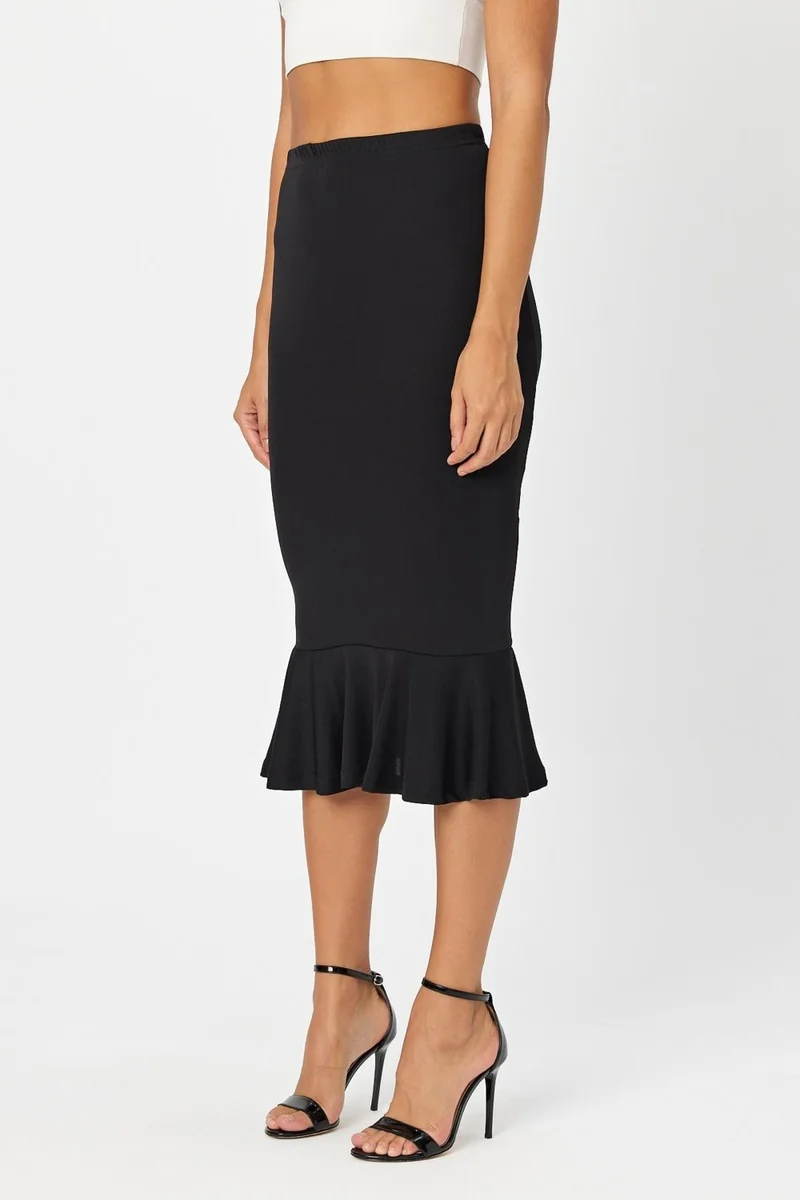 Alexander Gardi Women's Elastic Waist Skirt with Ruffle Detail