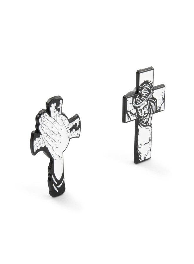 Great 1 Christian Enamel Pins, 7-Pack Cross Jesus Lapel Pin Set, Religious Faith Gifts, Black and White Designs with Secure Rubber Back - Image 5