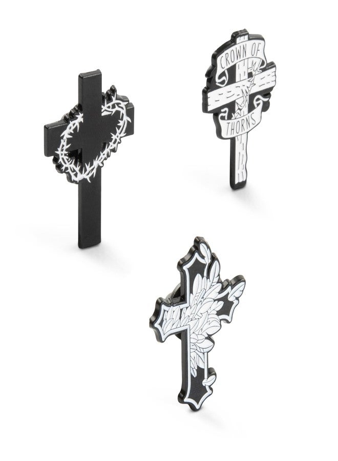 Great 1 Christian Enamel Pins, 7-Pack Cross Jesus Lapel Pin Set, Religious Faith Gifts, Black and White Designs with Secure Rubber Back - Image 3