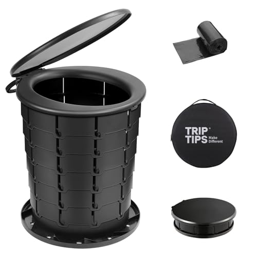 TRIPTIPS Upgrade Retractable Portable Toilet Travel Toilet Adjustable Height Camping Toilet Portable Potty for Adults Kids, Foldable Portable Toilet for Camping/Car, XL Pro size - Image 1