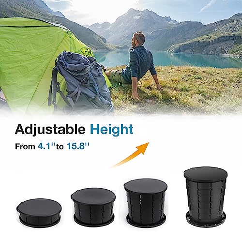 TRIPTIPS Upgrade Retractable Portable Toilet Travel Toilet Adjustable Height Camping Toilet Portable Potty for Adults Kids, Foldable Portable Toilet for Camping/Car, XL Pro size - Image 3