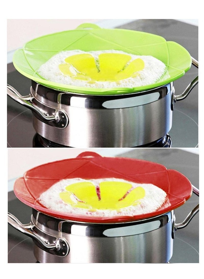 SYOSI غطاء منع الانسكاب 2 عبوة، 10.2 بوصة، أغطية سيليكون لمنع الغليان، غطاء لطهي الطعام في الميكروويف، آمن لخالي من BPA وقابل للغسل في غسالة الصحون، أساسي للمطبخ المنزلي - Image 2