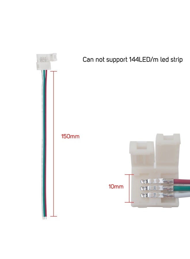 BTF-LIGHTING 10PCS 3Pin 10mm Wide Single End with 15cm Long Cable LED Strip Solderless DIY Connector Adapter Conductor for WS2811 WS2812B SK6812 LED Flexible Light Can't Support ALTOVE LED Strip - Image 2