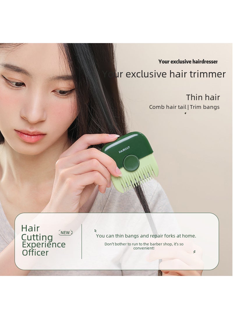 Generic Hairdresser Comb Multi-functional Two-in-One Household Girl's Trimming Broken Hair Split and Thin Cut Special Haircut Artifact Emma Orange - Image 4