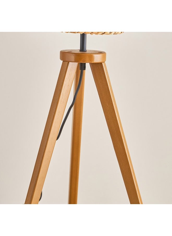 Home Box - Collett E27 Wooden Tripod Table Lamp with Sea Grass Shade 36 x 36 x 70 cm - Image 1