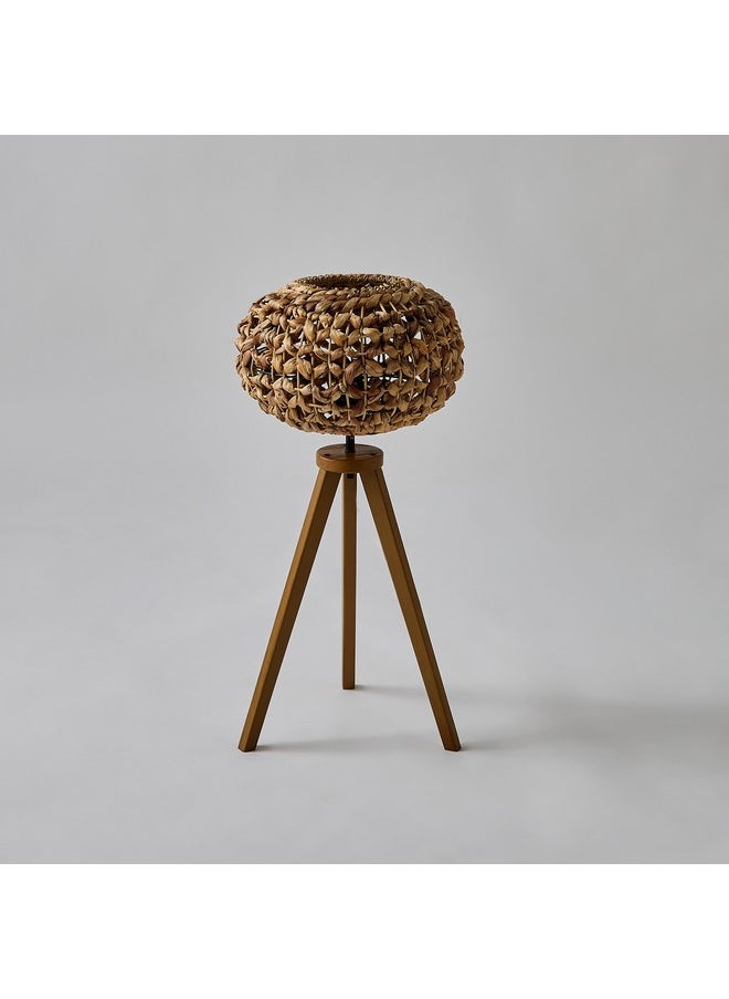 Home Box - Collett E27 Wooden Tripod Table Lamp with Sea Grass Shade 36 x 36 x 70 cm - Image 1