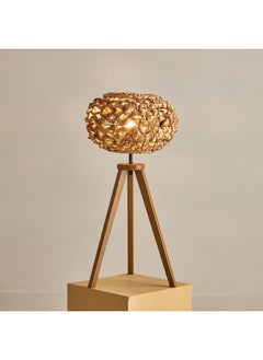 Home Box مصباح طاولة ثلاثي القوائم من الخشب E27 بغطاء من عشب البحر 36 × 36 × 70 سم  - Image 2