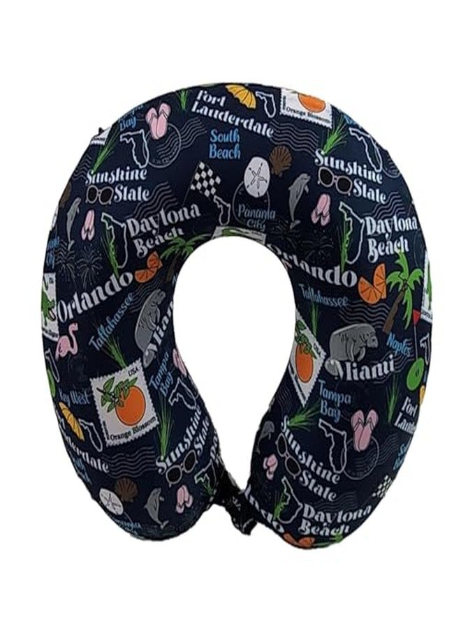 Wolf Essentials Adult Soft Memory Foam 12 x 13-inch Travel Neck Pillow, Compact, Perfect for Plane or Car, Florida - Image 2