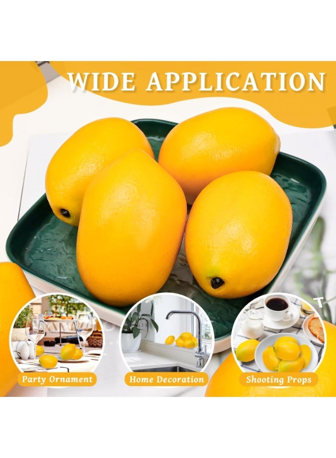 LATIFA 6pcs Faux Lemons Artificial Limes Fake Fruit Lifelike Photography Props Model Office - Image 3