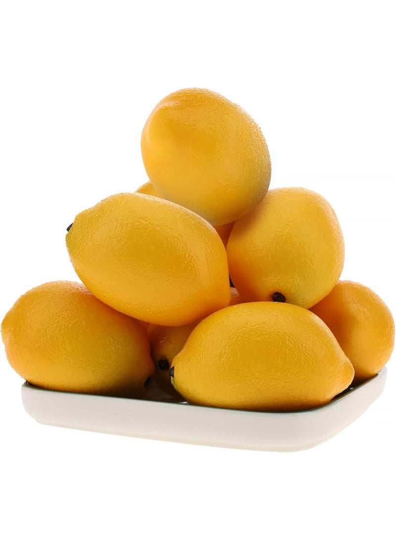 LATIFA 6pcs Faux Lemons Artificial Limes Fake Fruit Lifelike Photography Props Model Office - Image 2