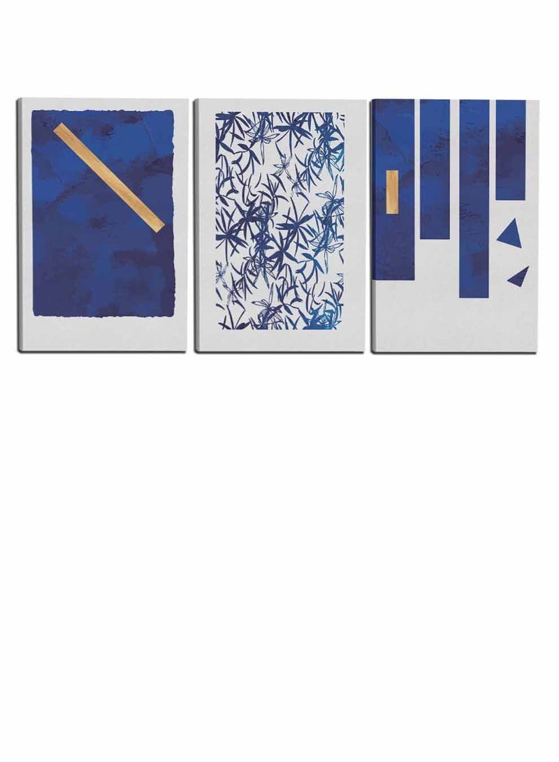 LOWHA Set Of 3 Framed Canvas Wall Arts Stretched Over Wooden Frame, Abstract Murals Illustration Paintings, For Home, Living Room, Office Decor  - Image 4