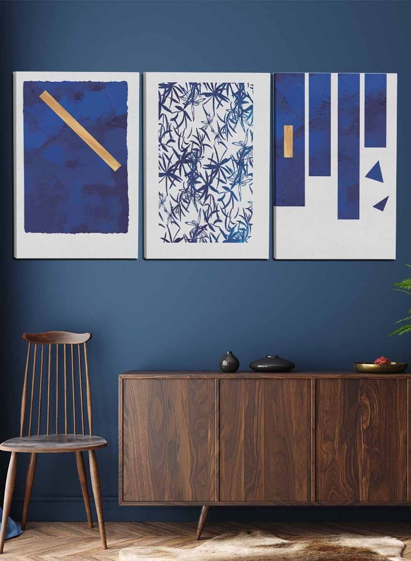 LOWHA Set Of 3 Framed Canvas Wall Arts Stretched Over Wooden Frame, Abstract Murals Illustration Paintings, For Home, Living Room, Office Decor  - Image 2