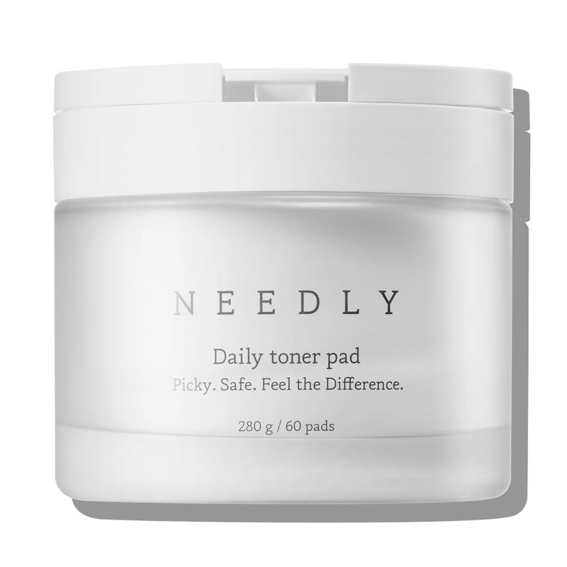 Needly Daily Toner Pad, Exfoliating Facial Pads with BHA & PHA, Deep Hydration, Pore Minimizer for Face, Centella, Tea Tree, High Volume Essence, Extra Large Cotton Pad, Korean Skin Care (60 Pads) - Image 1