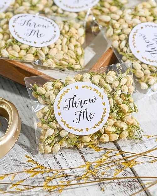 Rainbow Pana RainbowPana 50 Pack Wedding Confetti | Dried Flower Petals, Jasmine Buds | Biodegradable Flower Petals for Weddings, Dried Flower Confetti | Wedding Send Off, Exit, Tosses - Image 1