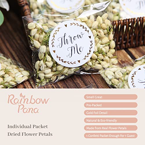 Rainbow Pana RainbowPana 50 Pack Wedding Confetti | Dried Flower Petals, Jasmine Buds | Biodegradable Flower Petals for Weddings, Dried Flower Confetti | Wedding Send Off, Exit, Tosses - Image 2