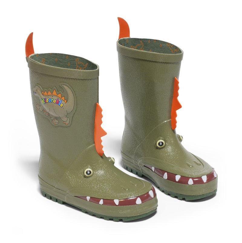 Kidorable boys Dinosaur rain boots, Green, 11 M US Little Kid - Image 4