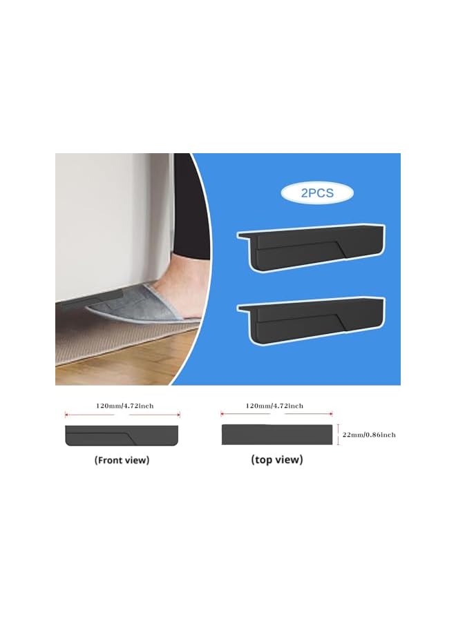The Bros 2 عبوة مقابض خزائن لاصقة، سحب بالقدم لخزانة القمامة، سحب خزانة بدون استخدام اليدين للمطبخ والحمام، سحب قدم خزانة بطول 4.72 بوصة للاستخدام المنزلي والمكتبي (أسود غير لامع) - Image 2