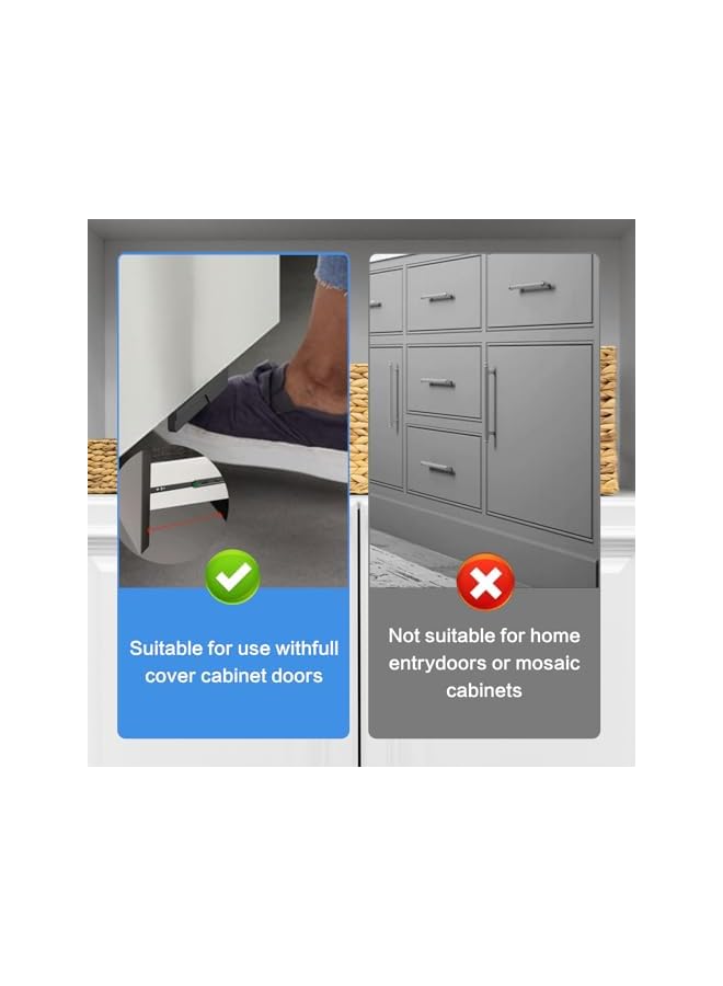 The Bros 2 عبوة مقابض خزائن لاصقة، سحب بالقدم لخزانة القمامة، سحب خزانة بدون استخدام اليدين للمطبخ والحمام، سحب قدم خزانة بطول 4.72 بوصة للاستخدام المنزلي والمكتبي (أسود غير لامع) - Image 3