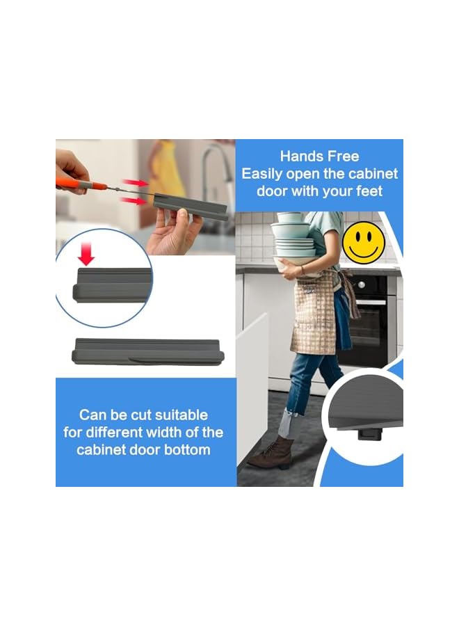 The Bros 2 عبوة مقابض خزائن لاصقة، سحب بالقدم لخزانة القمامة، سحب خزانة بدون استخدام اليدين للمطبخ والحمام، سحب قدم خزانة بطول 4.72 بوصة للاستخدام المنزلي والمكتبي (أسود غير لامع) - Image 5