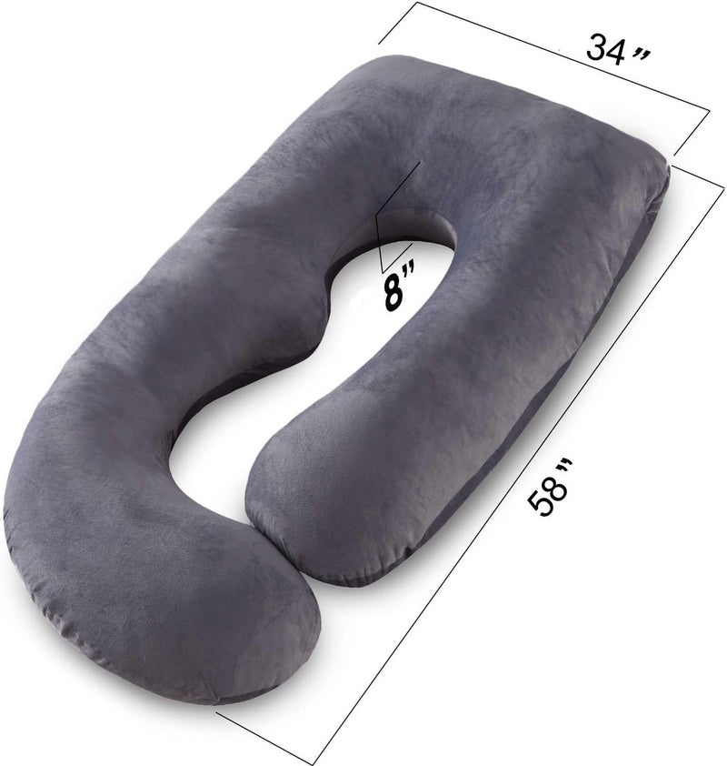 Pregnancy Pillow,57 inches U Shaped Maternity Pillow with Removable Cover Full Body Pillow Support for Back, HIPS, Legs, Belly - Image 3