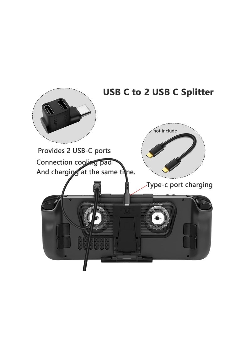 Captaintech SYOSI USB C Adapter, Type-C to 2 USB 3.1 USB C PD100W Charging Connector, 90 Degree USB C Male to Dual USB-C Female Adapter for Smartphone Laptop Tablet Steam Deck - Image 4