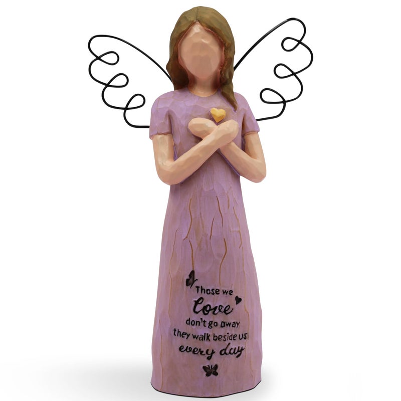 BORLESTA Sympathy Gifts for Loss of Loved One - Bereavement Gifts, Memorial Gifts, Remembrance Gifts, Angel Gifts for Women, Angel Figurines (Purple) - Image 1